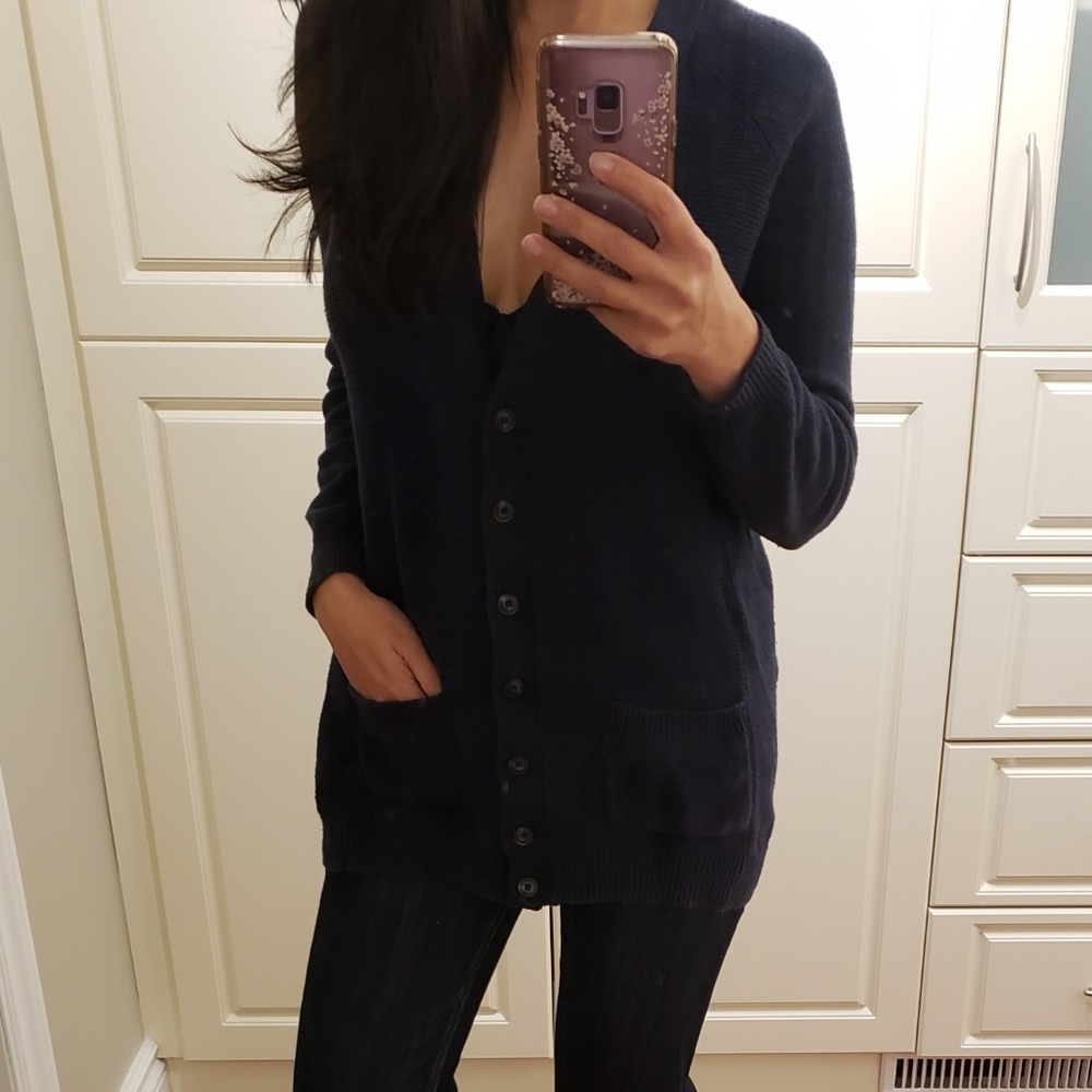 Super Cozy Navy Boyfriend Cardig…
